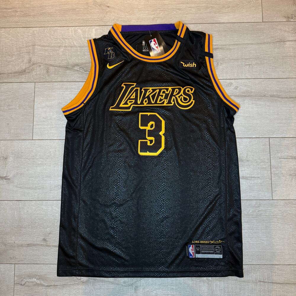 Nike Lakers Anthony Davis #3 City Edition Black Mamba Jersey 52 XL